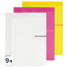 ECO Chungwoon 彩色標籤4格A4文件夾, 隨機出貨, 9個