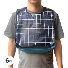 로시테라 탈부착 성인용 턱받이, 블루-M, 6개