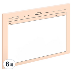 뮤니드 서브젝트 가로 무지 노트패드 B5, 피치, 6개, 50매