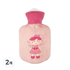 생어 보온 물주머니 찜질팩 0.8L 핑크공주, 2개