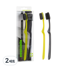 megasmile 柔軟 Black 亮白牙刷 1S03 黃色 + 黑色, 2套