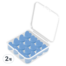 Alice Home 矽膠睡眠用游泳防水耳塞 天藍色愛心2, 2個, 16入