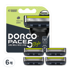 DORCO 多可樂客 Pace Five Style 5層刮鬍刀片, 4入, 6個