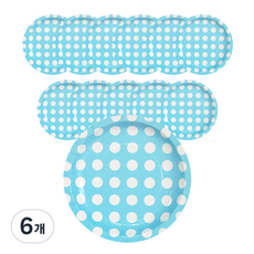 PARTYSHOW 圓點盤 18cm 藍色, 6入, 6個