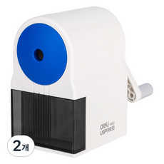 deLi 得力 調節旋轉式自動進筆5段削筆器 EH502, 白色 藍色, 2個