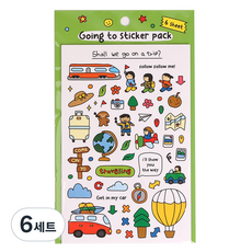 wannathis Going To 繪圖貼紙6款組, 混合色, 6套