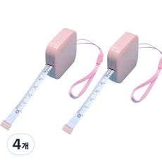 퀸즈네스트 사각 미니 줄자 핑크, 1.5m, 4개
