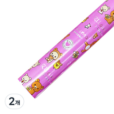 코코 뉴리락쿠마 비닐 롤포장지 대, 핑크, 2개