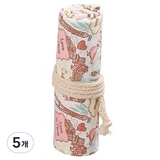 Allode 帆布捲簾式色鉛筆筆袋 36色 46 x 20 cm, 11 粉紅鐵塔, 5個