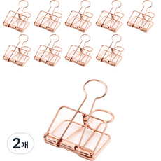 마켓A 금속 컬러 클립 집게 로즈골드, M, 10개입, 2개