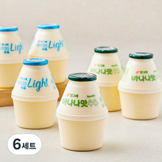 바나나맛우유 240ml x 3개입 + 바나나맛우유 라이트 240ml x 3개입 세트, 6세트