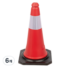 DEFENZEMAN安全標示交通錐 PE, 紅色, 6個