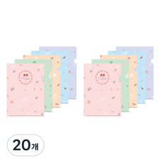 Unique L型文件夾 A4 花朵, 20個, 隨機出貨