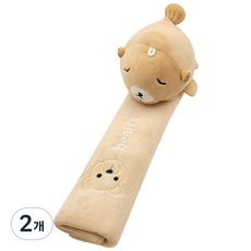 메오 자동차 안전벨트커버, 베이지 곰, 2개