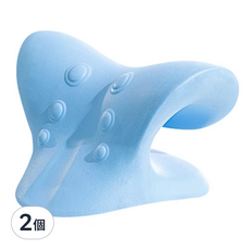 人體工學 C型頸椎指壓按摩枕 牽引+按摩+指壓三合一 每天8-15分鐘頸椎壓力OUT！, 2個