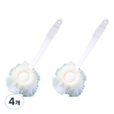 언헤브 꽃 포인트 샤워 바디 브러쉬, 양면 화이트, 1개입, 4개