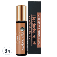 퓨어스 헤드에이크 릴리프 아로마 롤온 에센셜 오일, 3개, 10ml, 헤드에이크(두통) 마사지오일