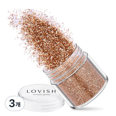 러비쉬 프리미엄 네일 글리터 10g, LVS-000 골드토파즈, 3개