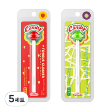 OMMO 孩童棒棒糖造型舌苔清潔刷, 草莓,哈密瓜, 5組, 2入