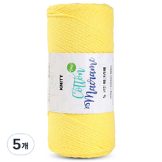 니뜨 뉴 코튼 마크라메 뜨개실 150g, 5개, 07옐로우