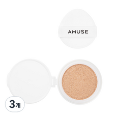 Amuse Makeup 陶瓷肌完美氣墊粉餅 補充蕊 15g, 3個, 01 瓷白色