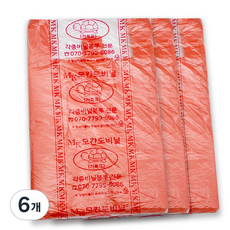 모칸도 마트 비닐 봉투 주황 3호 100p, 6개