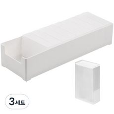 모나코올리브 슬라이딩 포켓 케이블 정리함 10p + 전용 케이스 세트, 3세트, 반투명 + 화이트