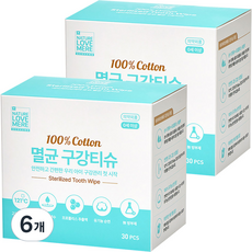 네이쳐러브메레 멸균 구강티슈 30p, 235g, 6개