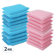 Clean Trouble Shooter 強力透明海綿菜瓜布 天藍色10入 + 粉紅色10入組, 2套