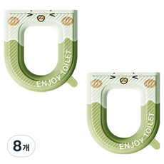 블럭마트 욕실 ENJOY TOILET 사계절 변기시트, 그린, 8개