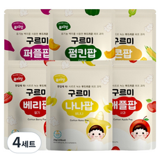 퓨어잇 구르미팝 6종 세트, 4세트, 사과, 딸기, 바나나, 구운옥수수, 자색고구마, 단호박