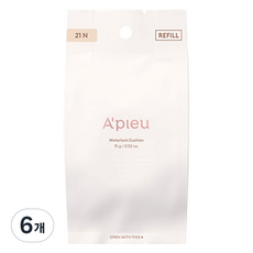 어퓨 워터락 쿠션 리필 15g, 21N, 6개