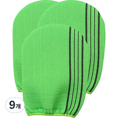 지비비 때밀이 목욕 장갑 이태리타월, 그린, 1개입, 9개