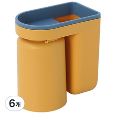 ETUDIER 칫솔걸이 양치컵 일체형, 옐로우, 6개