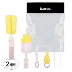 아이코어스 젖병 세척솔 6종 세트, 혼합색상, 2세트