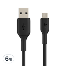 벨킨 마이크로 5핀 USB 충전 케이블 CAB005bt1M, 블랙, 6개, 1m