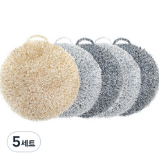 선우랜드 모던한 원형 두겹 아크릴 수세미, 혼합색상, 5개입, 5개