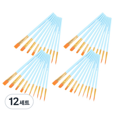 Keublance 現代水彩壓克力畫筆10件組 天空藍, 12套, 10件組