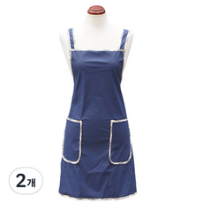 Bydeco格紋亮點防水圍裙, 海軍藍, 2個