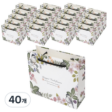 Lead Home 可愛花卉塗層購物袋小號, 40個, 混色