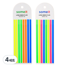 Someit 長版索引標籤螢光筆 2件組 螢光粉 + 螢光橘, 4套