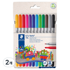 STAEDTLER 施德樓 諾里斯雙頭簽字筆 320, 12色, 2個