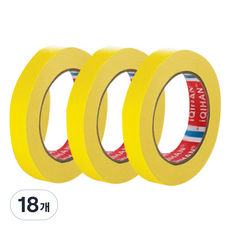 iQIHAN 彩色紙膠帶 15mm x 15m, 18個, 黃色