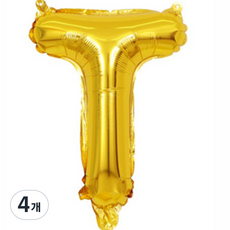 Pang Party 字母氣球 T 40cm, 金色, 4個