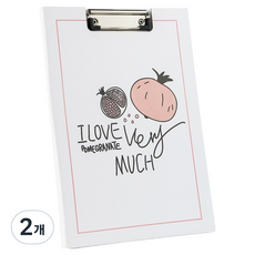 Gold Pang 文具 辦公室 草莓石榴 A4文件夾 寫字板, 石榴B, 2個