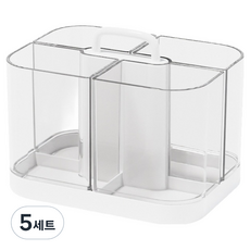데일블룸 다용도 데스크 연필꽂이 정리함 세트, 화이트, 5세트