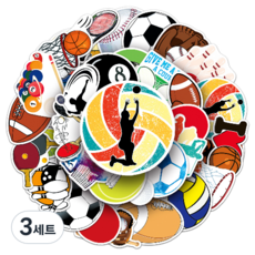 문곰상점 감성 다이어리 꾸미기 캐리어 스티커 50종 세트, 공놀이, 3세트