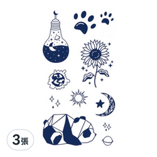 理享家 草本半永久防水紋身刺青貼紙 105 x 60mm, uh-020, 3張