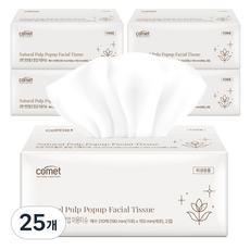 코멧 천연펄프 팝업 미용 티슈, 25개, 210개입