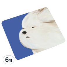 테이아 파스텔톤 귀여운 댕댕이 캐릭터 마우스패드 30 x 25 x 0.3cm, 래글런 강아지 36, 6개